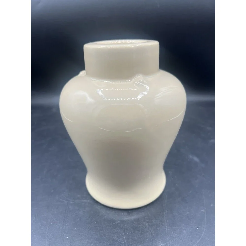 Vintage Colonial Candle of Cape Cod Ceramic Candlestick Vase Form Sand Color 6”